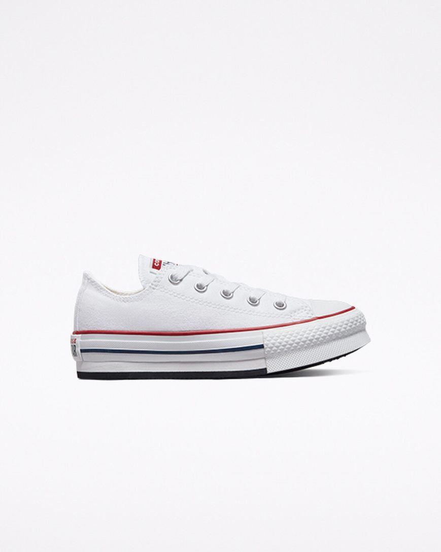 Sapatos Plataforma Converse Chuck Taylor All Star Lift Cano Baixo Menina Branco Vermelhas Escuro Azul Marinho | PT W0P5481